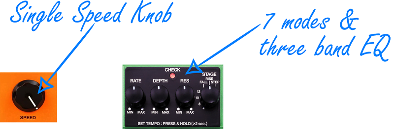 Control Differences in Phaser Pedal