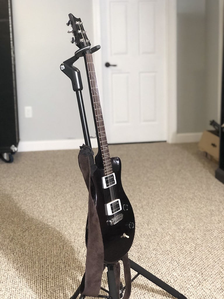 Hard to see the pickups, but this is the Saturday Night Special set installed in my old PRS SE Santana.