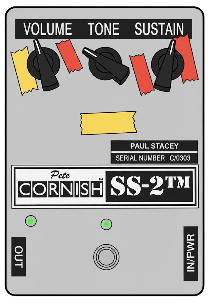 Pete Cornish SS-2TM (with Noel Gallagher's settings tape) Pete Cornish SS-2TM (with Noel Gallagher's settings tape)