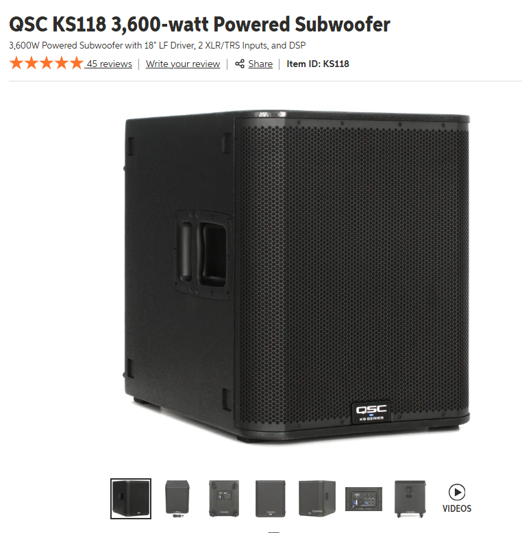 QCS Subwoofer (KS118)