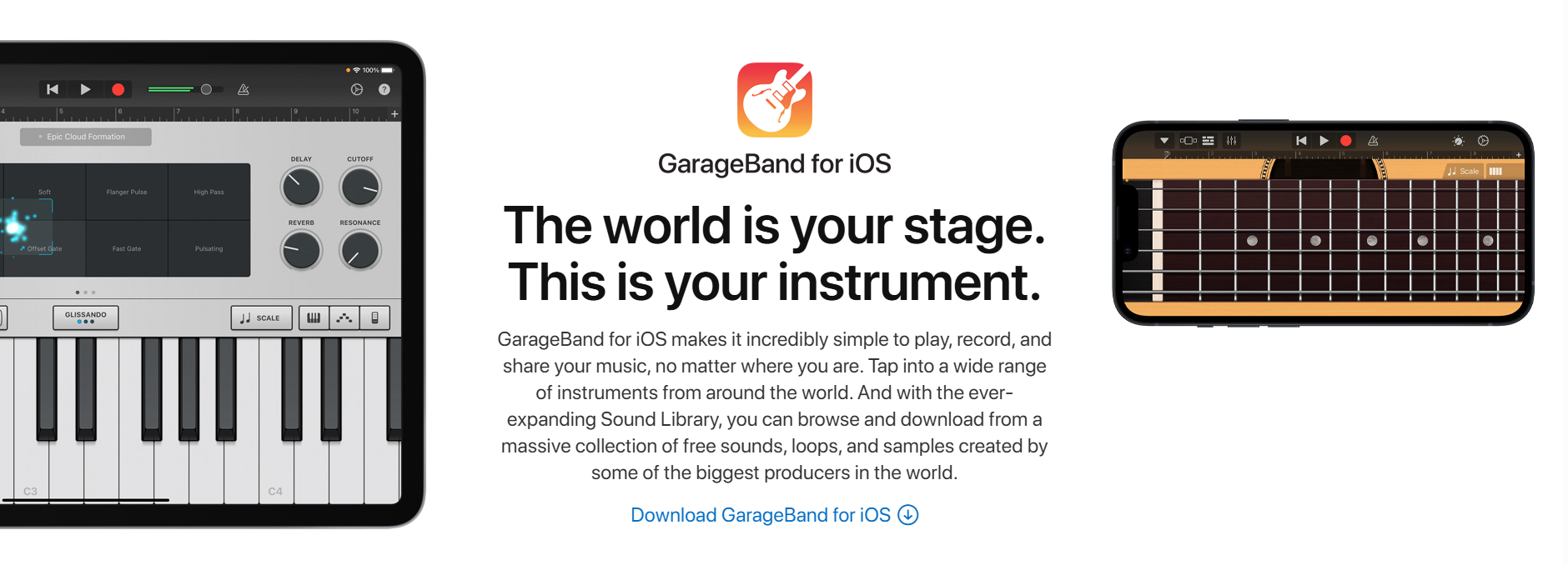 Garageband for iOS Garageband for iOS